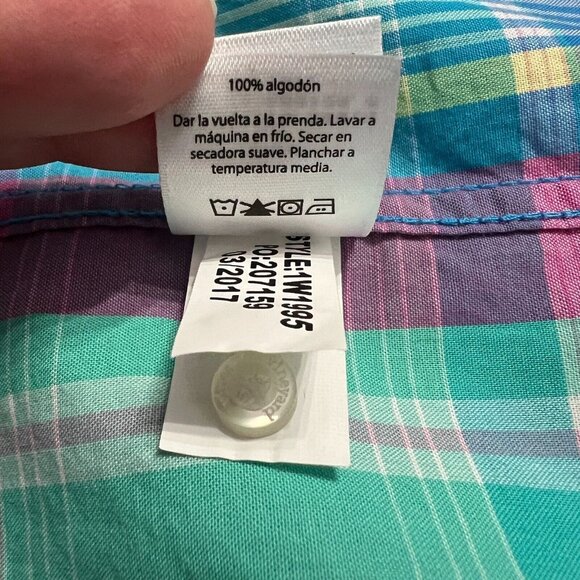 Vineyard Vines Shirt Men Large Slim Fit Tucker Button Up Casual Dress Green Blue - Picture 8 of 9